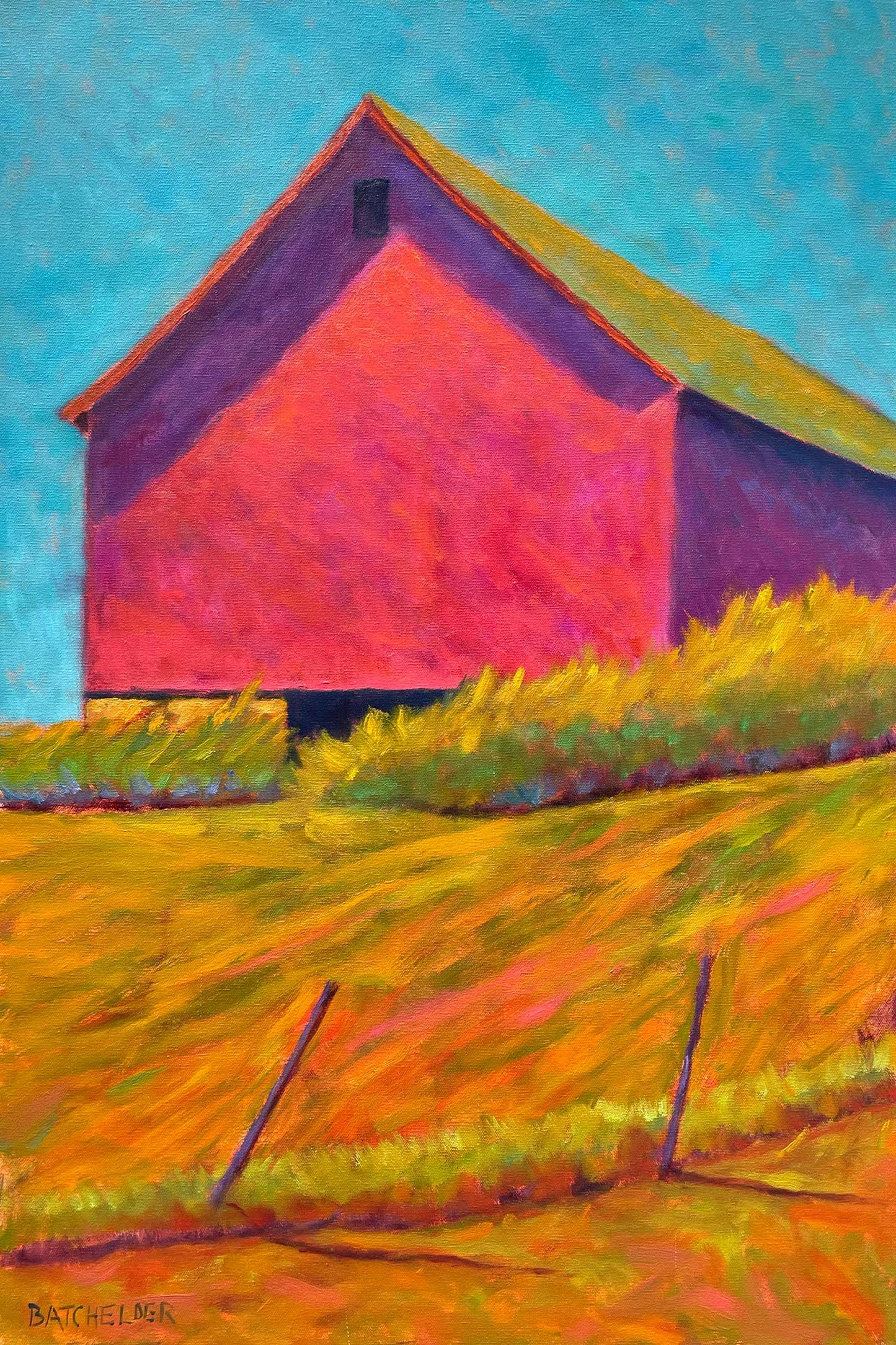 "Fenceposts" oil painting