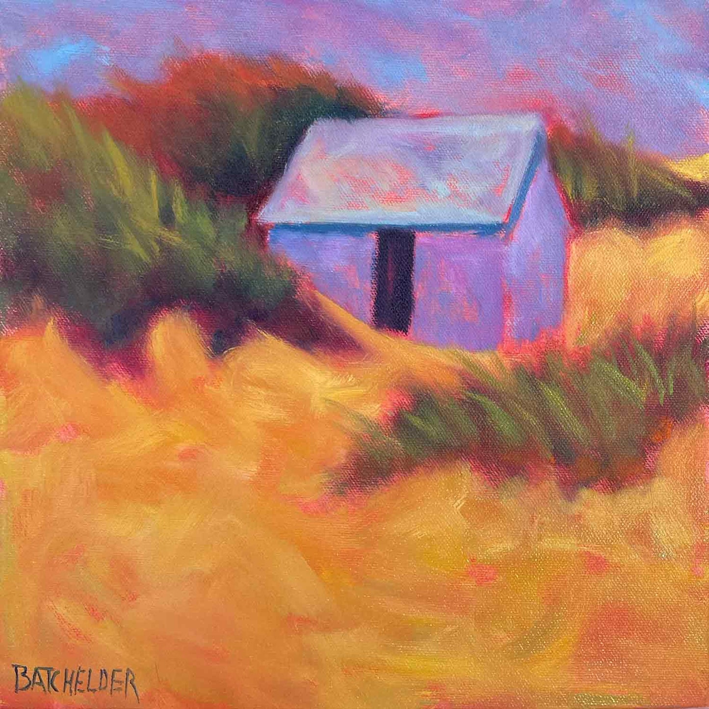 "Nestled" original framed oil