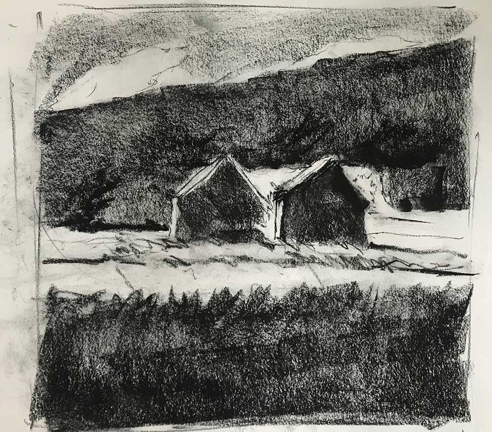 Charcoal study for "Lowland Clearing"