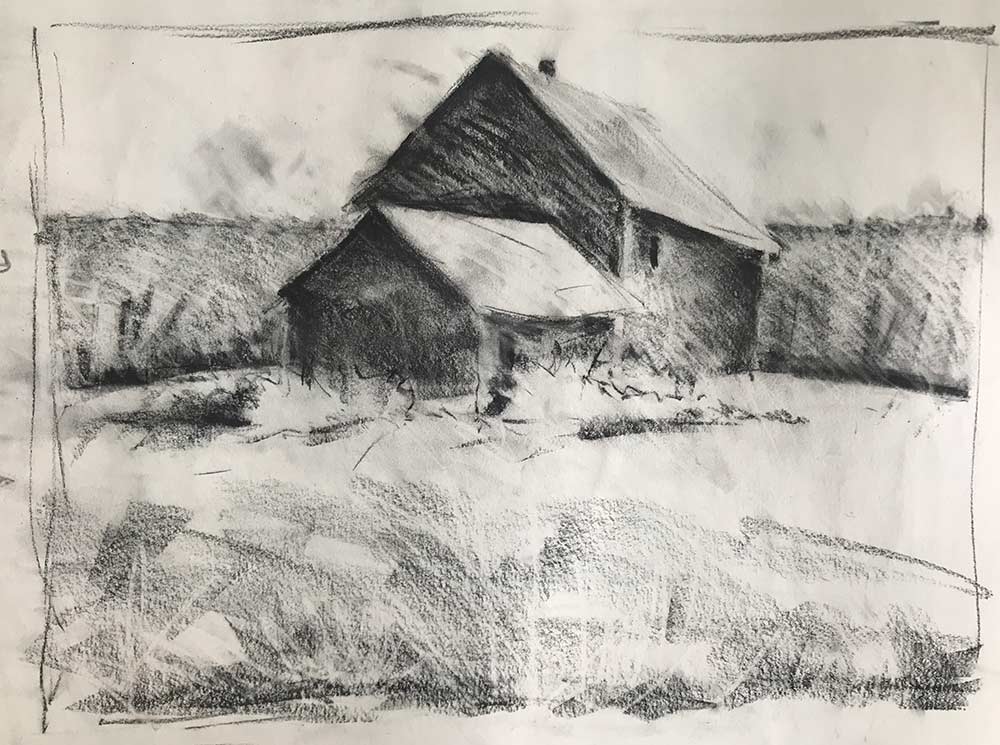 Charcoal study for "Summer Haze"