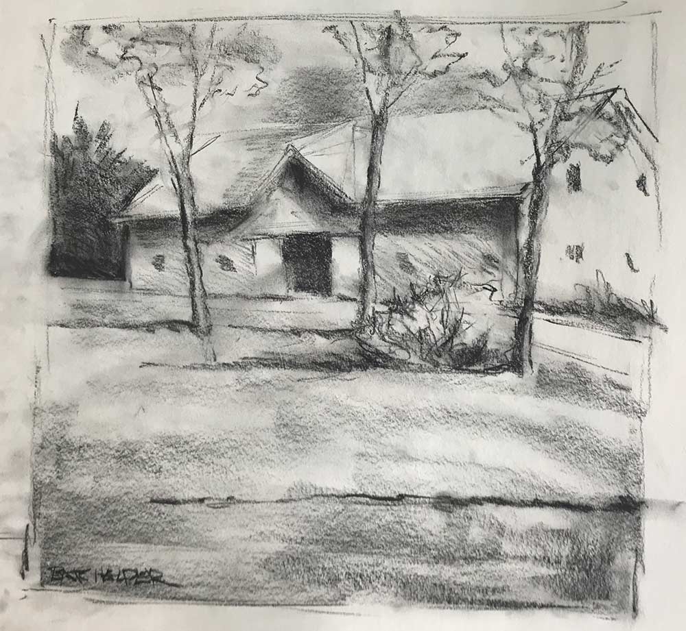 Charcoal study for "First of May"