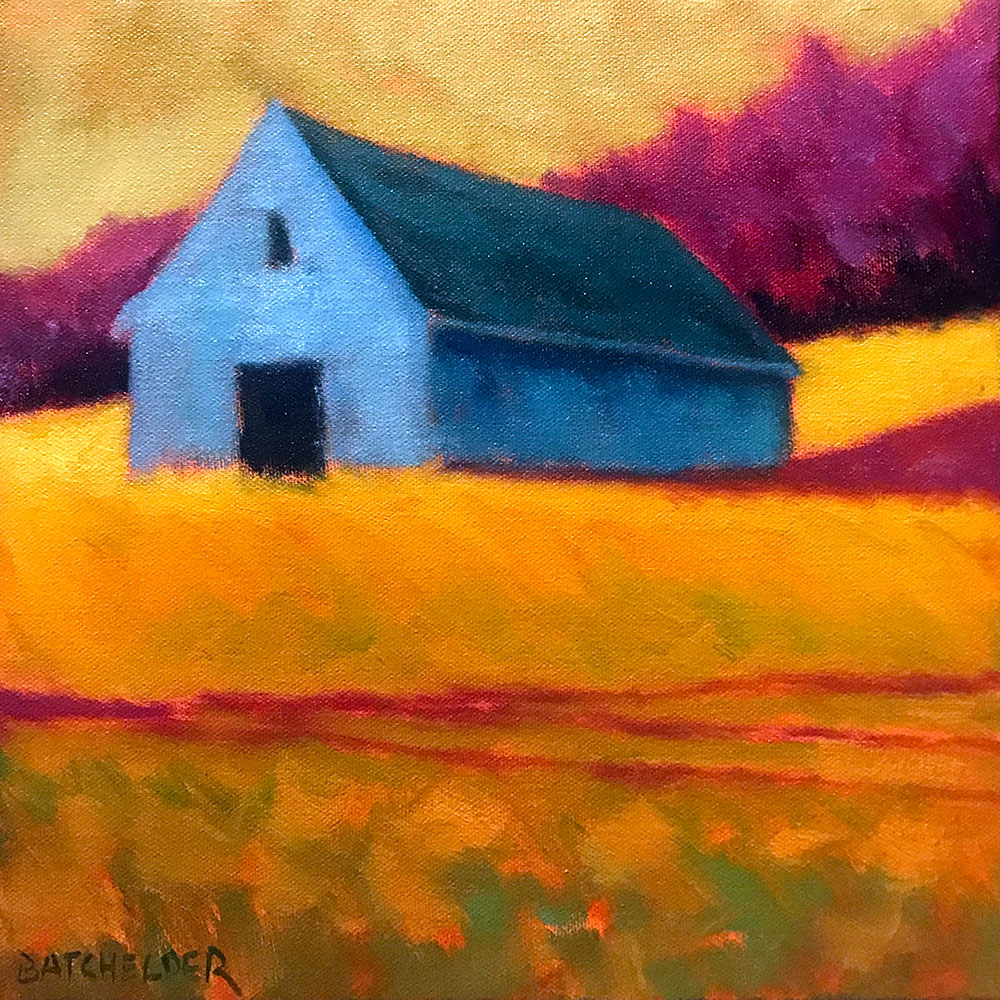 "Sky Blue (color study)" original oil on canvas 10 x 10