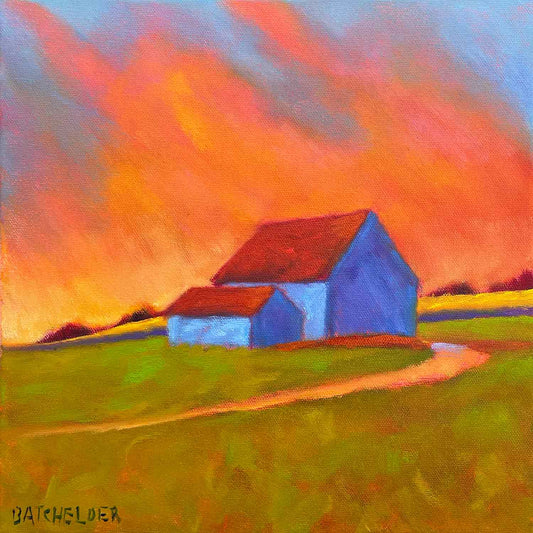"Corn Field" original framed oil