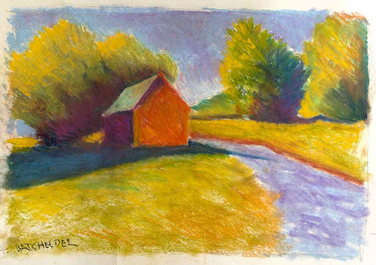 Pastel Study for "Pasture Road"
