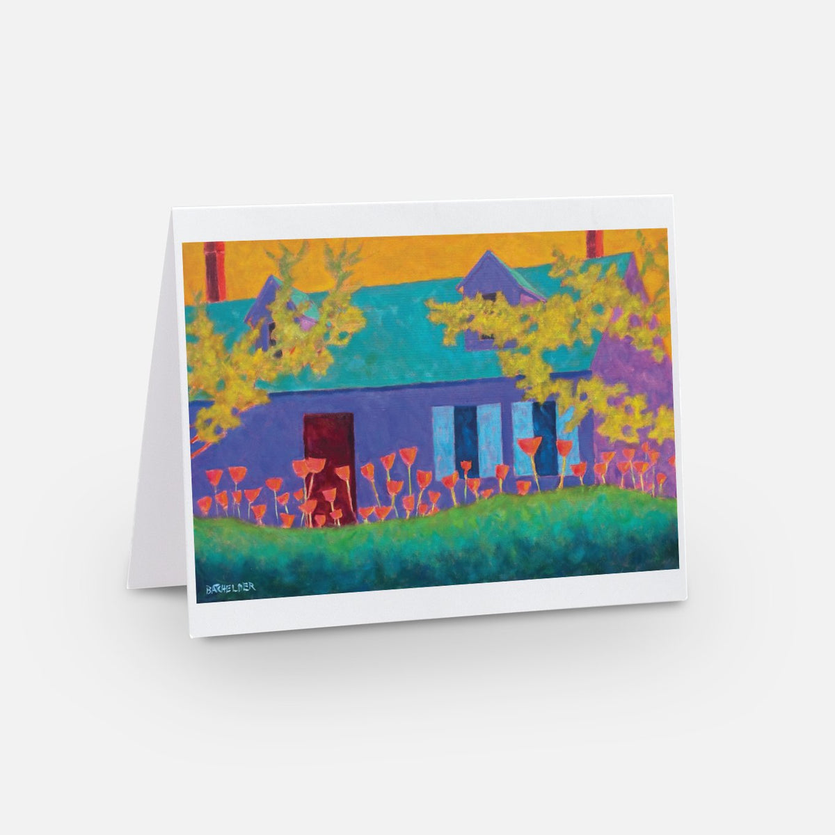 Summer Poppies note card — front