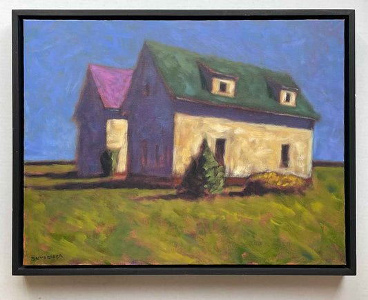 "Westside" framed oil