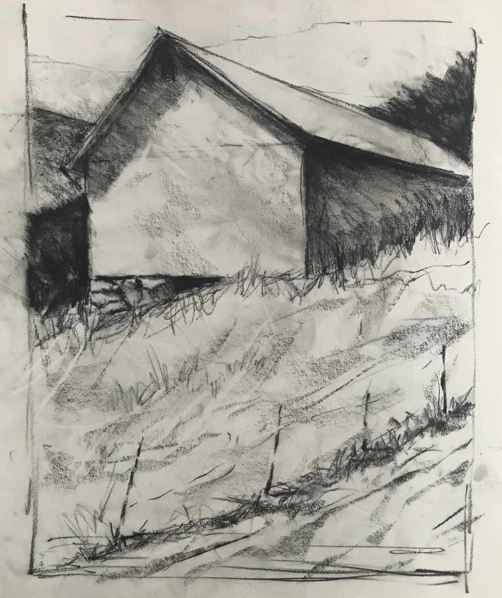 Charcoal study #1 for Berkshire Series