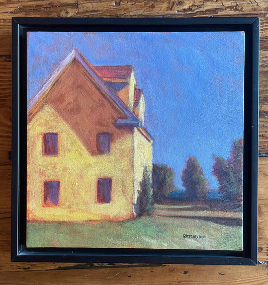 "Harbor House" oil on canvas auction